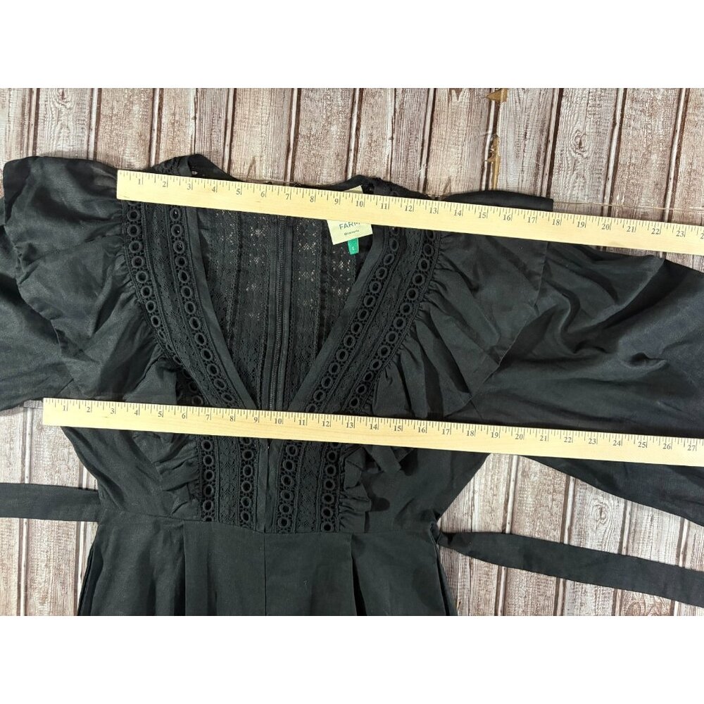 Farm Rio Lace And Ruffles Jumpsuit Size S Color Black NWT mspr $250 - Picture 5 of 7